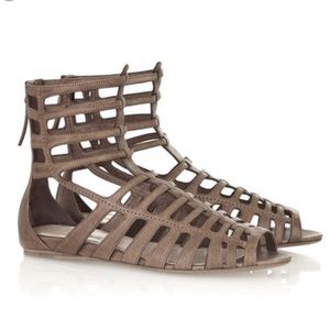 Miu Miu Tan Suede Gladiator Sandals
